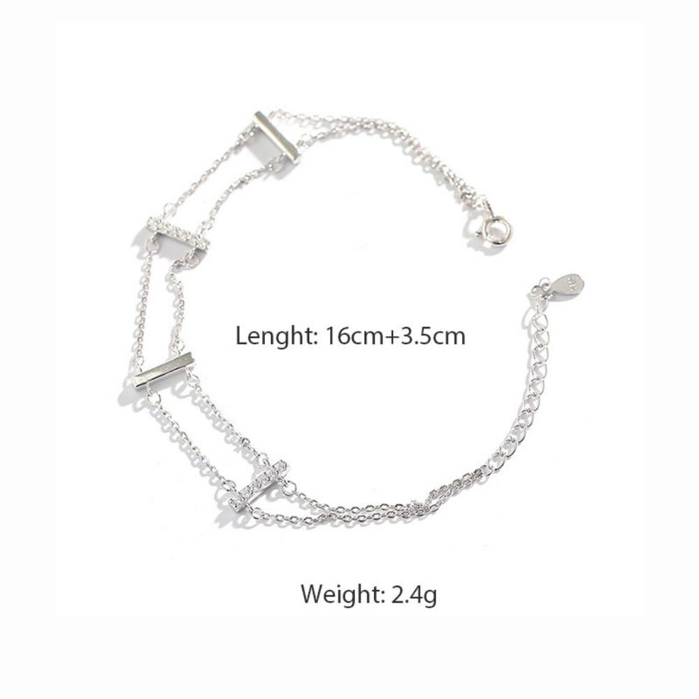NEW 925 Sterling Silver Diamond Bar Bracelet - Picture 10 of 10